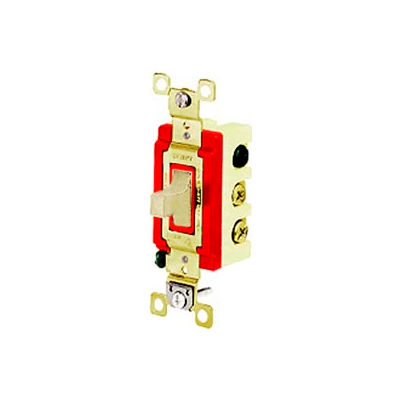 Bryant 4922I Toggle Switch, Single Pole, Double Throw, 20A, 120/277V AC, Ivory