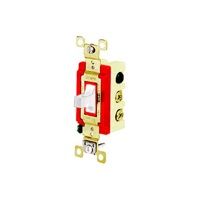 Bryant 4922W Toggle Switch, Single Pole, Double Throw, 20A, 120/277V AC, White