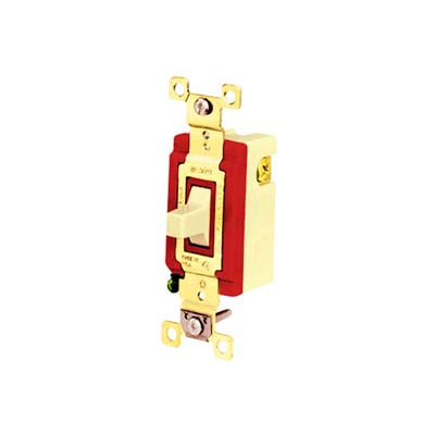 Bryant 4925I Toggle Switch, Double Pole, Double Throw, 20A, 120/277V AC, Ivory