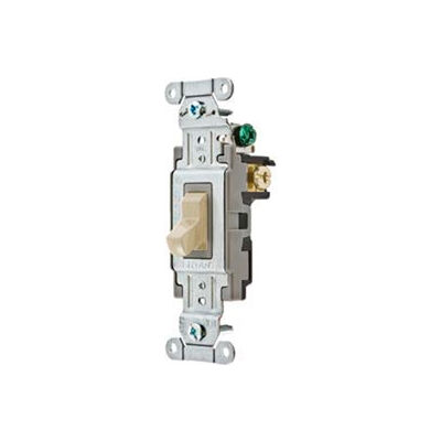 Bryant CSB115BI Commercial Grade Toggle Switch, Single Pole, 15A, 120/277V AC, Ivory