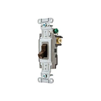 Bryant CSB120B Commercial Grade Toggle Switch, Single Pole, 20A, 120/277V AC, Brown