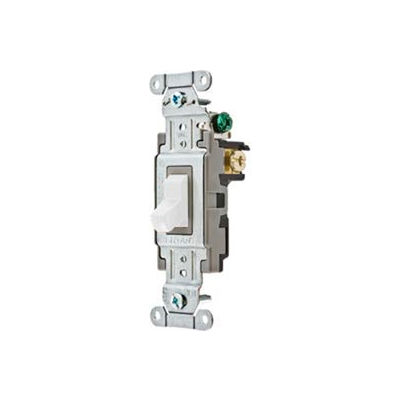 Bryant CSB420BW Commercial Grade Toggle Switch, Four Way, 20A, 120/277V AC, White