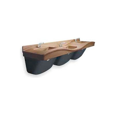Bradley Corp® Lavatory System, High On Left And Right, Series FL3H, 3 Person
