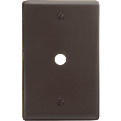 Bryant NP11 Telephone and Coax Plate, 1-Gang, Standard, Brown Nylon, Box