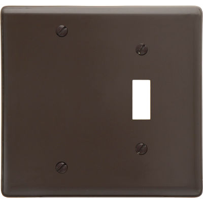 Bryant NP113 Toggle Blank Combo Plate, 2-Gang, Standard, Brown Nylon