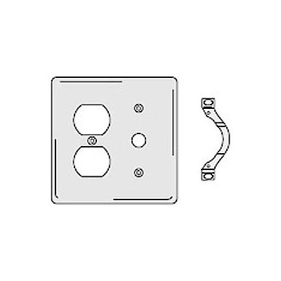 Bryant NP128W Duplex Telephone Combo Plate, 2-Gang, Standard, White Nylon