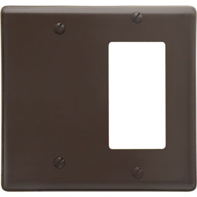 Bryant NP1326 Blank Styleline Combo Plate, 2-Gang, Standard, Brown Nylon