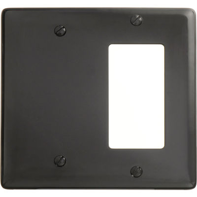 Bryant NP1326BK Blank Styleline Combo Plate, 2-Gang, Standard, Black Nylon