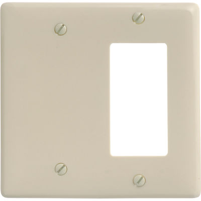 Bryant NP1326I Blank Styleline Combo Plate, 2-Gang, Standard, Ivory Nylon
