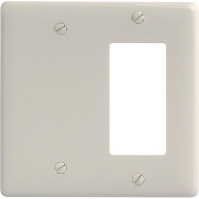 Bryant NP1326LA Blank Styleline Combo Plate, 2-Gang, Standard, Light Almond Nylon