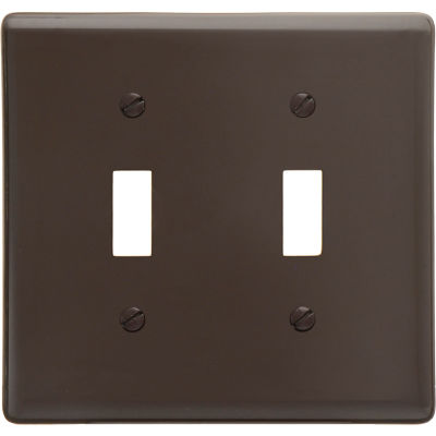 Bryant NP2 Toggle Plate, 2-Gang, Standard, Brown Nylon