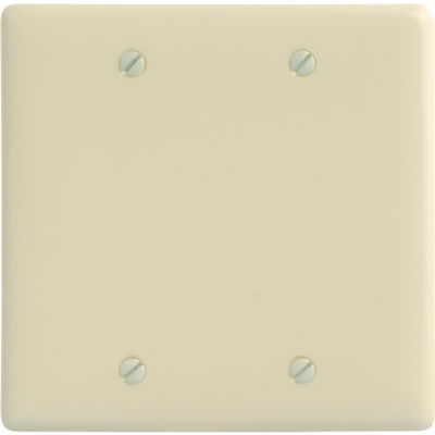 Bryant NP23AL Box Mounted Blank Plate, 2-Gang, Standard, Almond Nylon