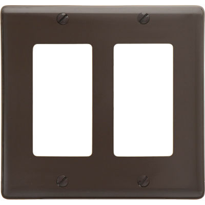 Bryant NP262 Styleline Rectangular Plate, 2-Gang, Standard, Brown Nylon