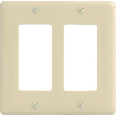 Bryant NP262AL Styleline Rectangular Plate, 2-Gang, Standard, Almond Nylon