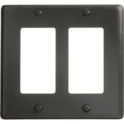 Bryant NP262BK Styleline Rectangular Plate, 2-Gang, Standard, Black Nylon