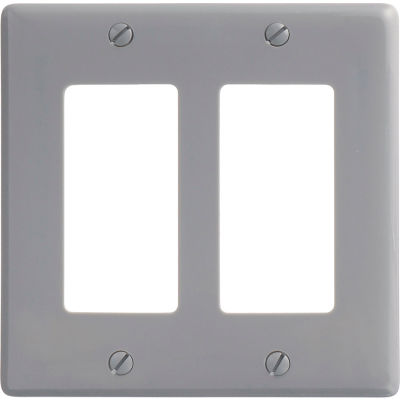 Bryant NP262GY Styleline Rectangular Plate, 2-Gang, Standard, Gray Nylon