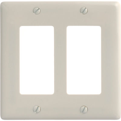 Bryant NP262LA Styleline Rectangular Plate, 2-Gang, Standard, Light Almond Nylon