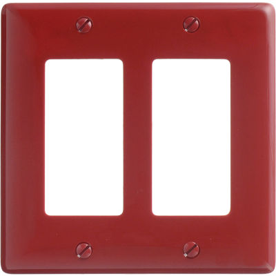 Bryant NP262R Styleline Rectangular Plate, 2-Gang, Standard, Red Nylon