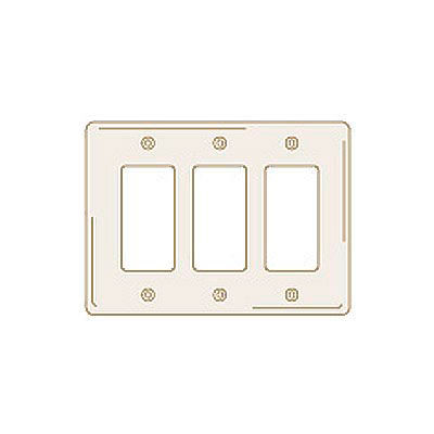 Bryant NP263LA Styleline Rectangular Plate, 3-Gang, Standard, Light Almond Nylon