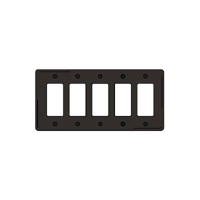Bryant NP265BK Styleline Rectangular Plate, 5-Gang, Standard, Black Nylon