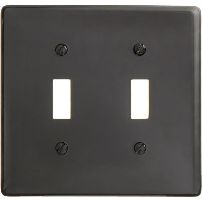 Bryant NP2BK Toggle Plate, 2-Gang, Standard, Black Nylon