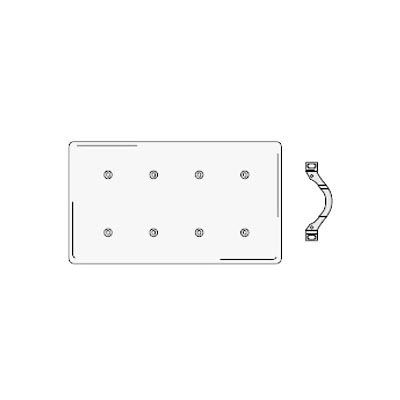 Bryant NP44W Strap Mounted Blank Plate, 4-Gang, Std, White Nylon