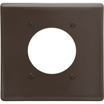 Bryant NP703 Single Receptacle Plate, 2-Gang 1 Device-Gang, Standard, Brown Nylon