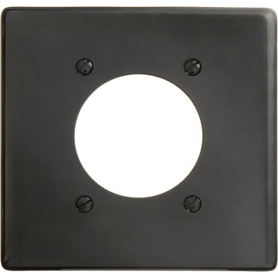 Bryant NP703BK Single Receptacle Plate, 2-Gang 1 Device-Gang, Standard, Black Nylon