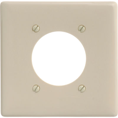 Bryant NP703I Single Receptacle Plate, 2-Gang 1 Device-Gang, Standard, Ivory Nylon