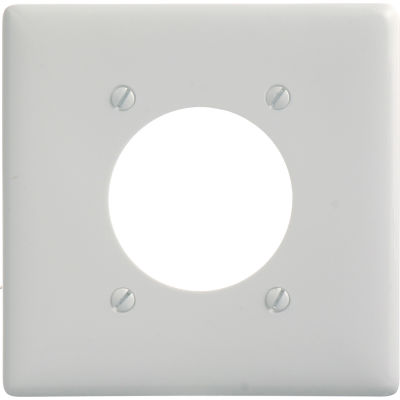 Bryant NP703W Single Receptacle Plate, 2-Gang 1 Device-Gang, Standard, White Nylon