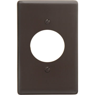 Bryant NP720 Single Receptacle Plate, 1-Gang, Standard, Brown Nylon, 1.60 open