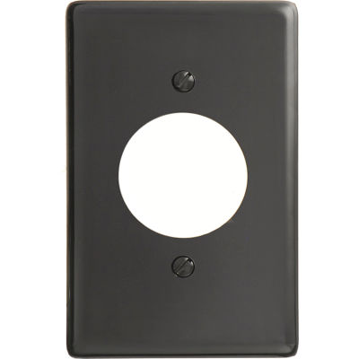 Bryant NP720BK Single Receptacle Plate, 1-Gang, Standard, Black Nylon, 1.60 open