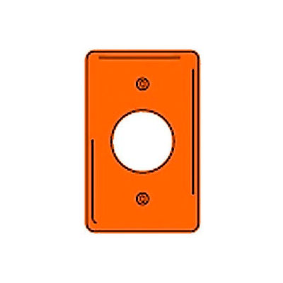 Bryant NP720OIG Single Receptacle Plate, 1-Gang, Standard, Orange, Nylon, 1.60 open