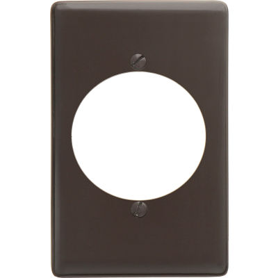 Bryant NP724 Single Receptacle Plate, 1-Gang, Standard, Brown Nylon, 2.15 open