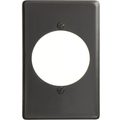 Bryant NP724BK Single Receptacle Plate, 1-Gang, Standard, Black Nylon, 2.15 open