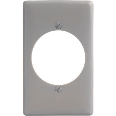 Bryant NP724GY Single Receptacle Plate, 1-Gang, Standard, Gray Nylon, 2.15 open