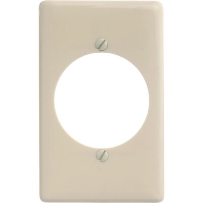 Bryant NP724I Single Receptacle Plate, 1-Gang, Standard, Ivory Nylon, 2.15 open