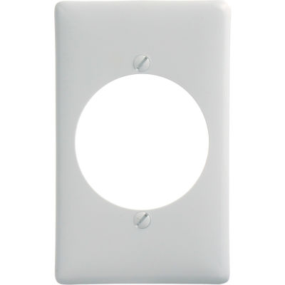 Bryant NP724W Single Receptacle Plate, 1-Gang, Standard, White Nylon, 2.15 open