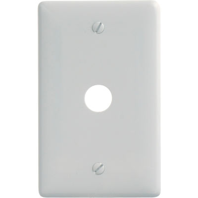 Bryant NP737W Telephone and Coax Plate, 1-Gang, Standard, White Nylon, 6.25