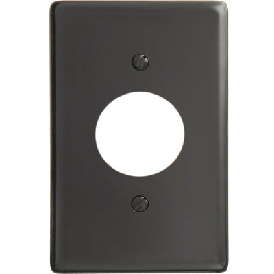 Bryant NP7BK Single Receptacle Plate, 1-Gang, Standard, Black Nylon, 1.40 open