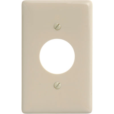 Bryant NP7I Single Receptacle Plate, 1-Gang, Standard, Ivory Nylon, 1.40 open