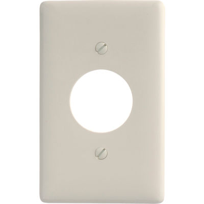 Bryant NP7LA Single Receptacle Plate, 1-Gang, Standard, Light Almond Nylon, 1.40 open
