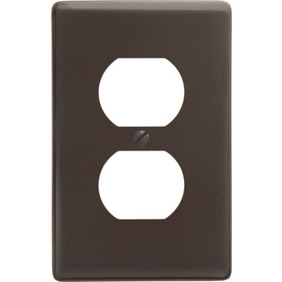 Bryant Np8 Duplex Plate, 1-Gang, Standard, Brown Nylon - Pkg Qty 25
