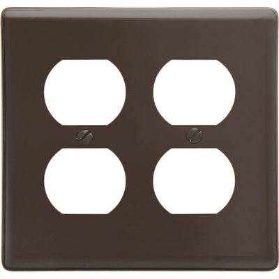 Bryant NP82 Duplex Plate, 2-Gang, Standard, Brown Nylon