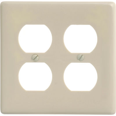 Bryant NP82I Duplex Plate, 2-Gang, Standard, Ivory Nylon
