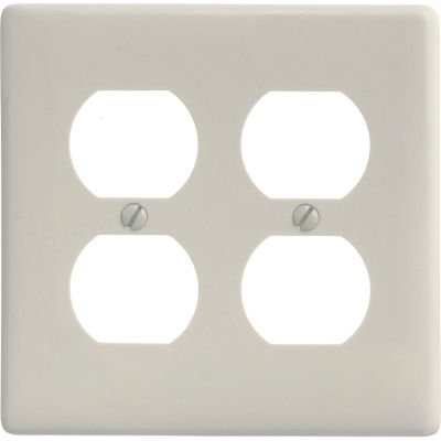 Bryant NP82LA Duplex Plate, 2-Gang, Standard, Light Almond Nylon