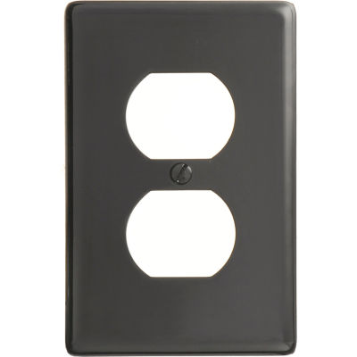 Bryant NP8BK Duplex Plate, 1-Gang, Standard, Black Nylon