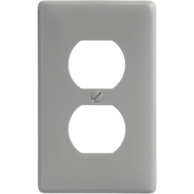 Bryant NP8GY Duplex Plate, 1-Gang, Standard, Gray Nylon
