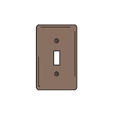 Bryant Npj1 Toggle Plate, 1-Gang, Mid-Size, Brown Nylon - Pkg Qty 25