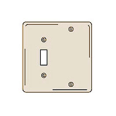 Bryant NPJ113I Toggle Blank Combo Plate, 2-Gang, Mid-Size, Ivory Nylon